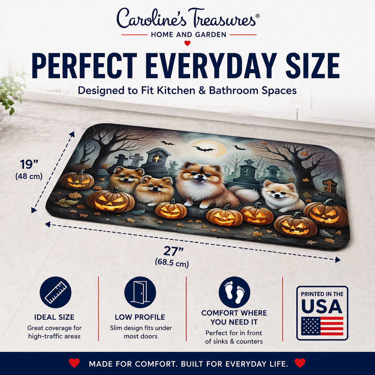 Caroline's Treasures Pomeranian Dogs Memory Foam Mat 19x27