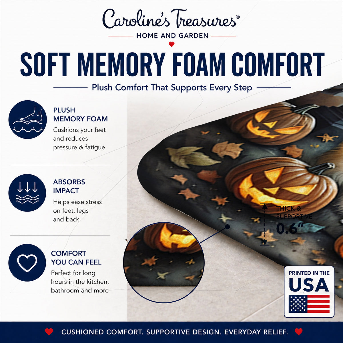 Caroline's Treasures Pomeranian Dogs Memory Foam Mat 19x27