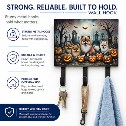 Caroline's Treasures Pomeranian Dogs Halloween Ceramic Triple Wall Hook