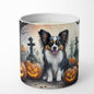 Caroline's Treasures DAC2069CDL Papillon Spooky Halloween Decorative Soy Candle Nature Soy Wax Essential Oil Home Decor Ideal for Bedroom Kitchen Bath Office Gift, 10 oz