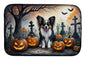 Caroline's Treasures DAC2069DDM Papillon Spooky Halloween Dish Drying Mat Absorbent Dish Drying Mat Pad for Kitchen Counter Dish Drainer Mat for Countertop, 14 x 21, Multicolor