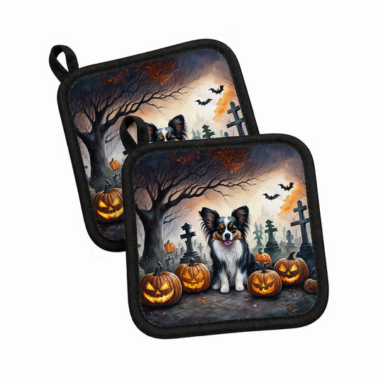 Caroline's Treasures Papillon Dogs Set of 2 Kitchen Pot Holders