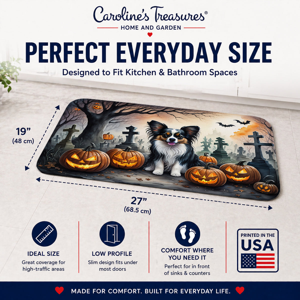 Caroline's Treasures Papillon Dogs Memory Foam Mat 19x27