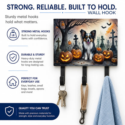 Caroline's Treasures Papillon Dogs Halloween Ceramic Triple Wall Hook
