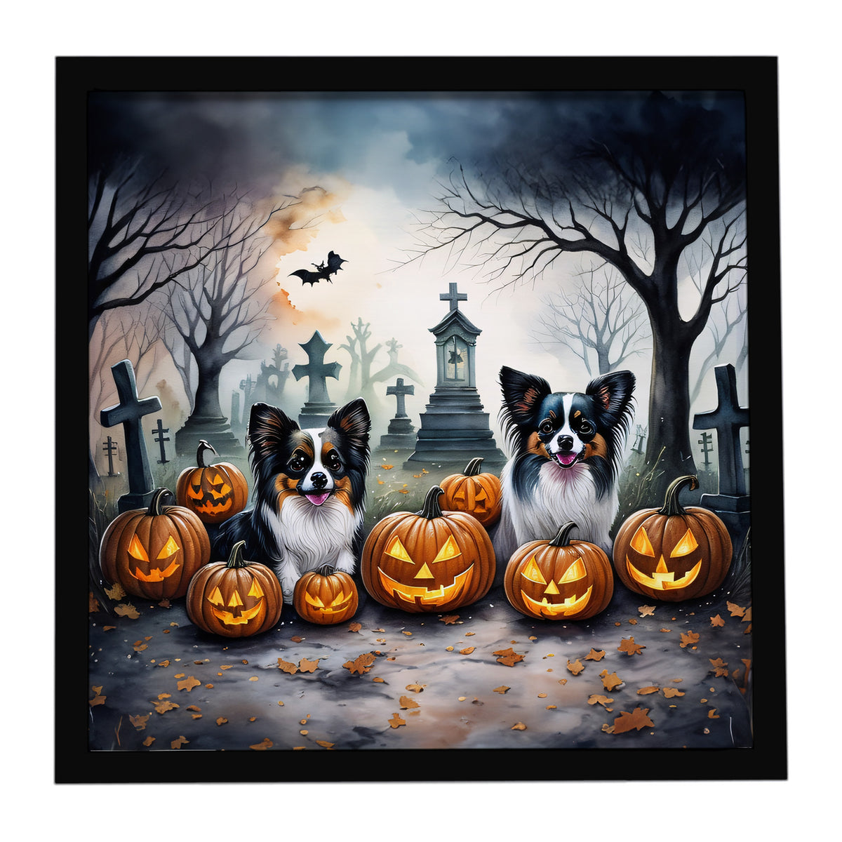 Caroline's Treasures Papillon Dogs Framed Metal Wall Art 8 x 8 Inch