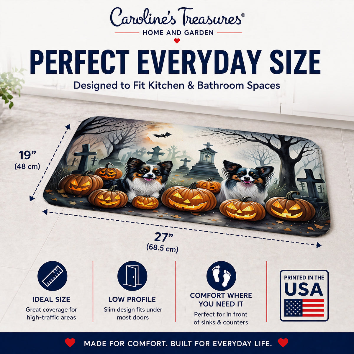 Caroline's Treasures Papillon Dogs Memory Foam Mat 19x27