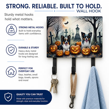 Caroline's Treasures Papillon Dogs Halloween Ceramic Triple Wall Hook