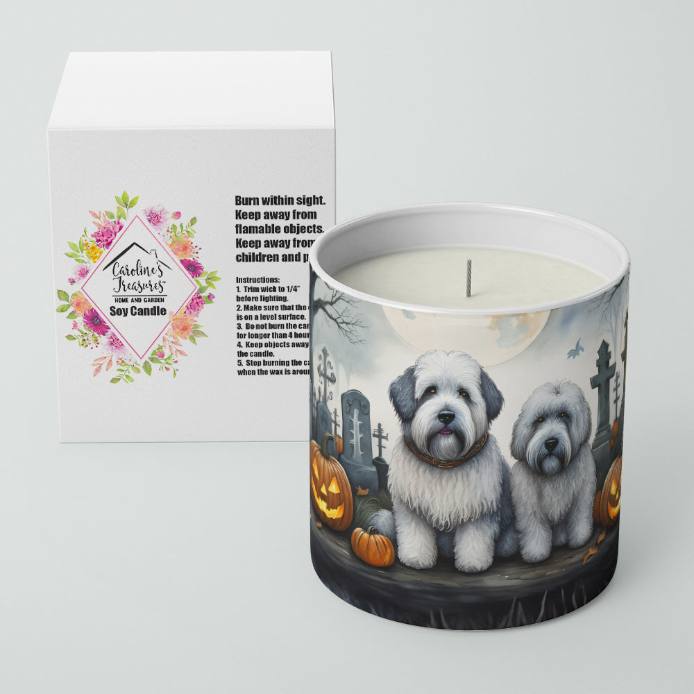 Caroline's Treasures DAC2071CDL Old English Sheepdog Spooky Halloween Decorative Soy Candle Nature Soy Wax Essential Oil Home Decor Ideal for Bedroom Kitchen Bath Office Gift, 10 oz