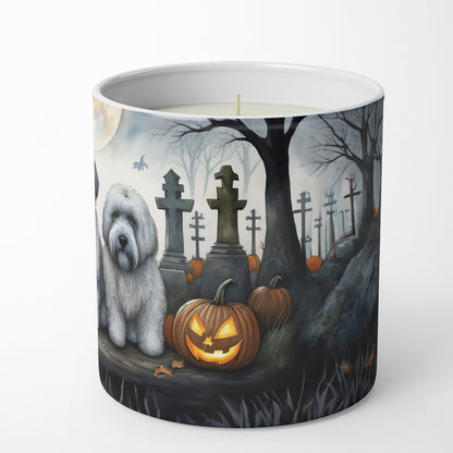 Caroline's Treasures DAC2071CDL Old English Sheepdog Spooky Halloween Decorative Soy Candle Nature Soy Wax Essential Oil Home Decor Ideal for Bedroom Kitchen Bath Office Gift, 10 oz