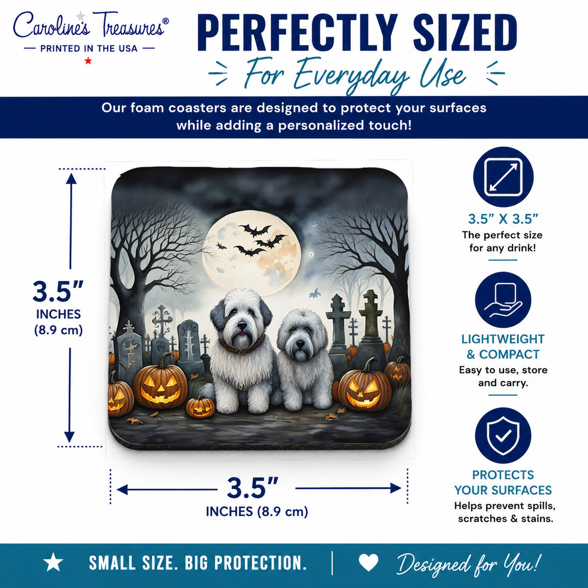 Caroline's Treasures Old English Sheepdog Dogs Drink Coasters Set of 4