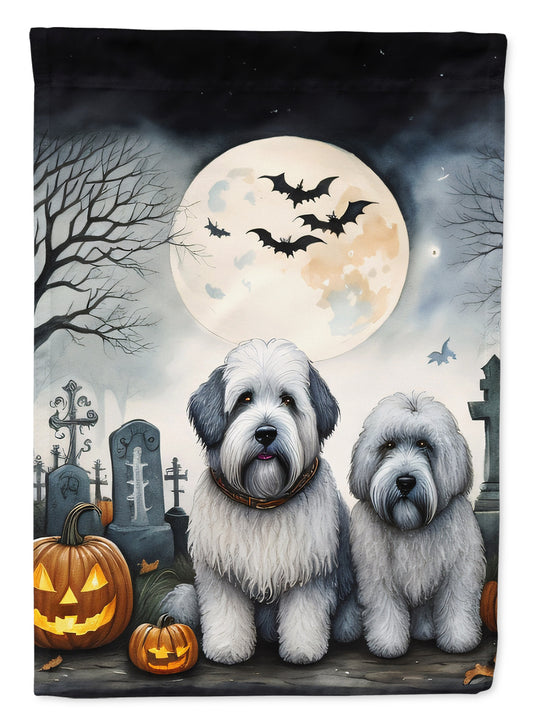 Caroline's Treasures DAC2071GF Old English Sheepdog Spooky Halloween Garden Flag Mailbox Flag Decorative Yard Flag Banner Outside Patio Artwork Yard Flower Beds, Garden Size, Multicolor