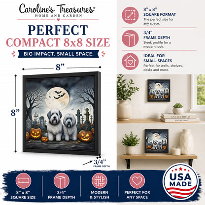 Caroline's Treasures Old English Sheepdog Dogs Framed Metal Wall Art 8x8