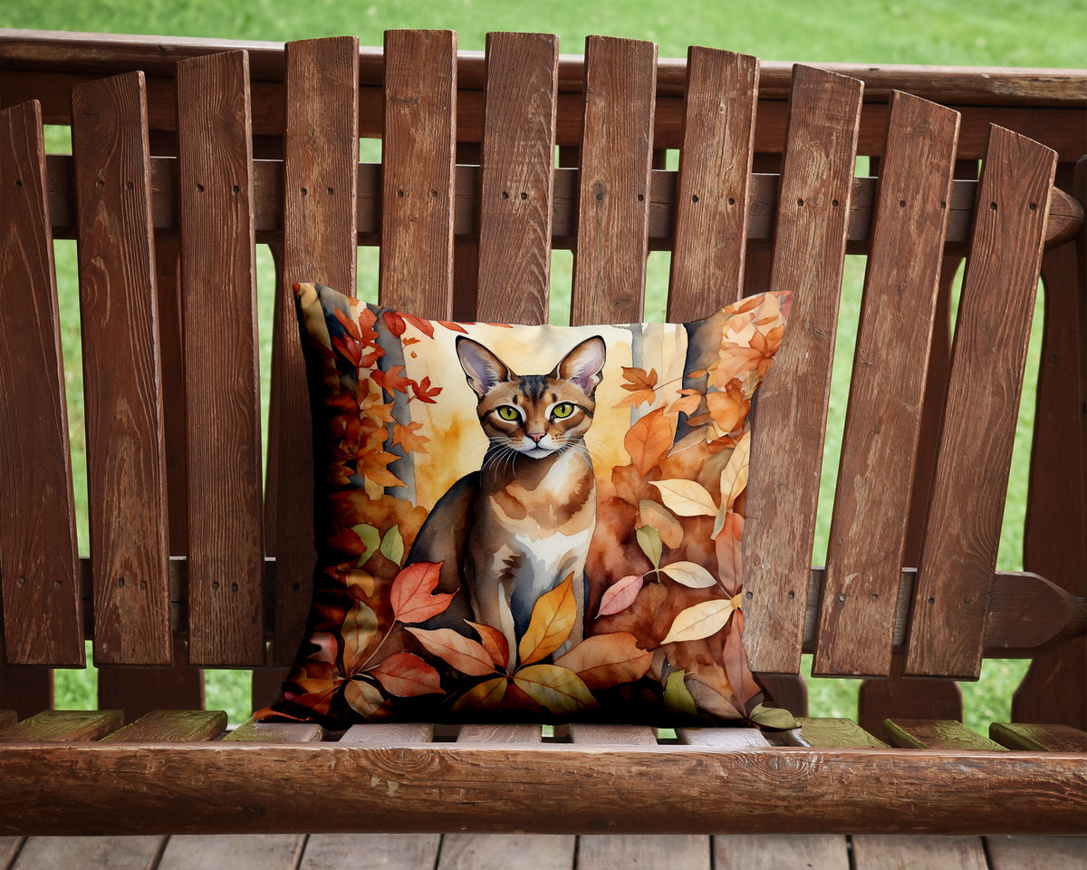 Caroline's Treasures Abyssinian Cat in Fall Leaves Throw Pillow Machine Washable, Indoor Outdoor Decorative Pillow for - image 2