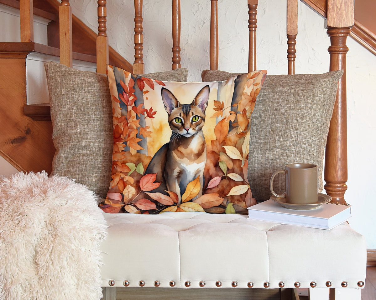 Caroline's Treasures Abyssinian Cat in Fall Leaves Throw Pillow Machine Washable, Indoor Outdoor Decorative Pillow for - image 3