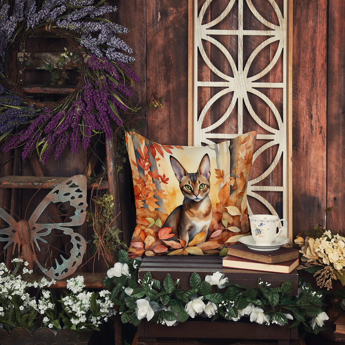 Caroline's Treasures Abyssinian Cat in Fall Leaves Throw Pillow Machine Washable, Indoor Outdoor Decorative Pillow for - image 5