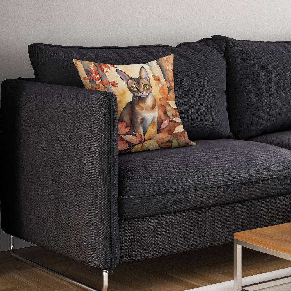 Caroline's Treasures Abyssinian Cat in Fall Leaves Throw Pillow Machine Washable, Indoor Outdoor Decorative Pillow for - image 7