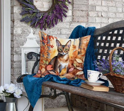 Caroline's Treasures Abyssinian Cat in Fall Leaves Throw Pillow Machine Washable, Indoor Outdoor Decorative Pillow for - image 4