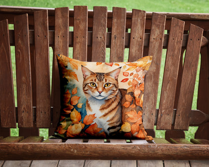 Caroline's Treasures Aegean Cat in Fall Leaves Throw Pillow Machine Washable, Indoor Outdoor Decorative Pillow for - image 2