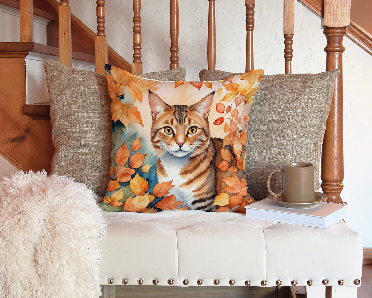 Caroline's Treasures Aegean Cat in Fall Leaves Throw Pillow Machine Washable, Indoor Outdoor Decorative Pillow for - image 3