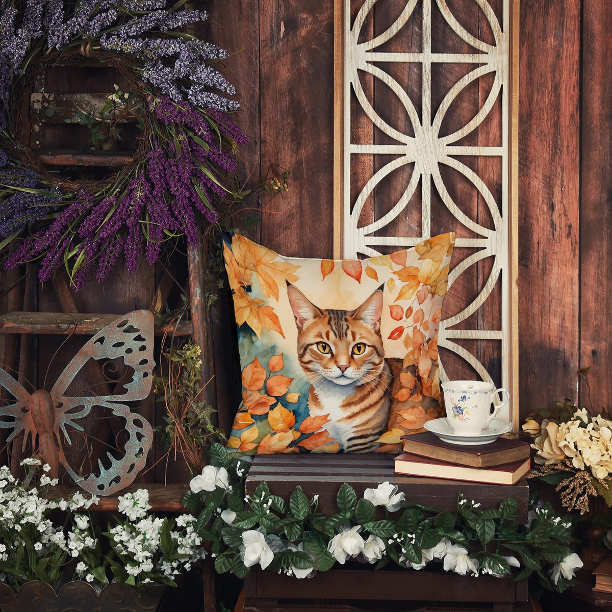 Caroline's Treasures Aegean Cat in Fall Leaves Throw Pillow Machine Washable, Indoor Outdoor Decorative Pillow for - image 5