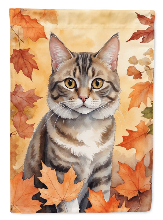 Caroline's Treasures American Bobtail Cat in Fall Leaves Garden Flag Mailbox Flag Decorative Yard Flag Banner Outside