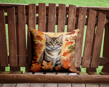 Caroline's Treasures American Bobtail Cat in Fall Leaves Throw Pillow Machine Washable, Indoor Outdoor Decorative - image 2