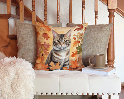 Caroline's Treasures American Bobtail Cat in Fall Leaves Throw Pillow Machine Washable, Indoor Outdoor Decorative - image 3