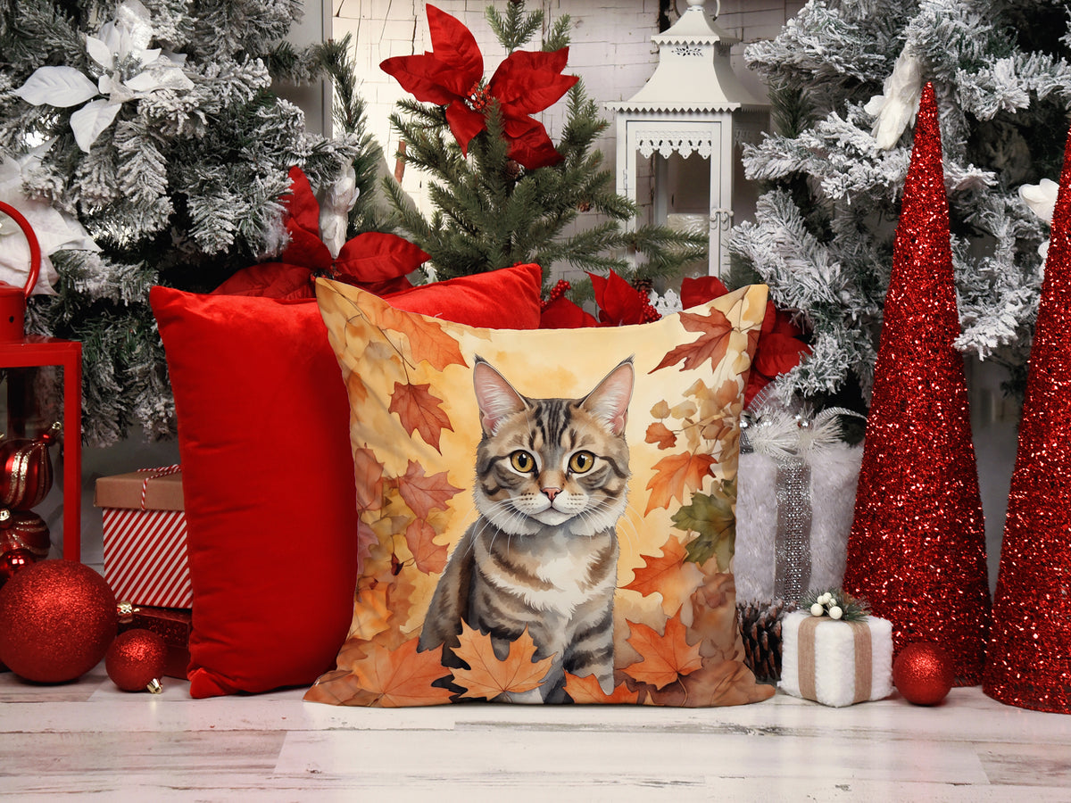 Caroline's Treasures American Bobtail Cat in Fall Leaves Throw Pillow Machine Washable, Indoor Outdoor Decorative - image 6