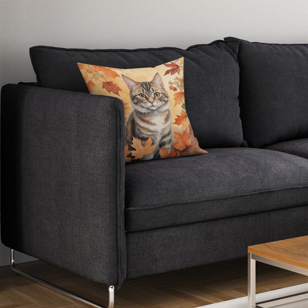 Caroline's Treasures American Bobtail Cat in Fall Leaves Throw Pillow Machine Washable, Indoor Outdoor Decorative - image 7