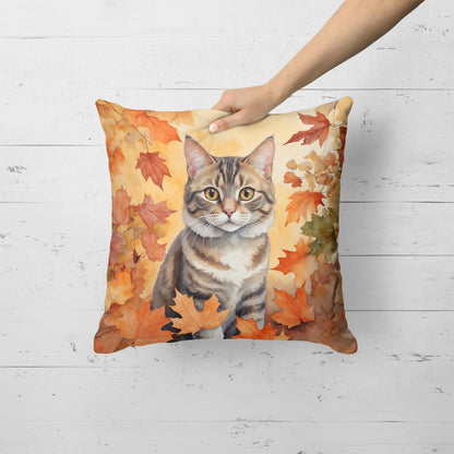 Caroline's Treasures American Bobtail Cat in Fall Leaves Throw Pillow Machine Washable, Indoor Outdoor Decorative - image 2