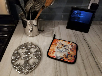 Caroline's Treasures American Curl Cat in Fall Leaves Pair of Pot Holders Kitchen Heat Resistant Pot Holders Sets Oven - image 3