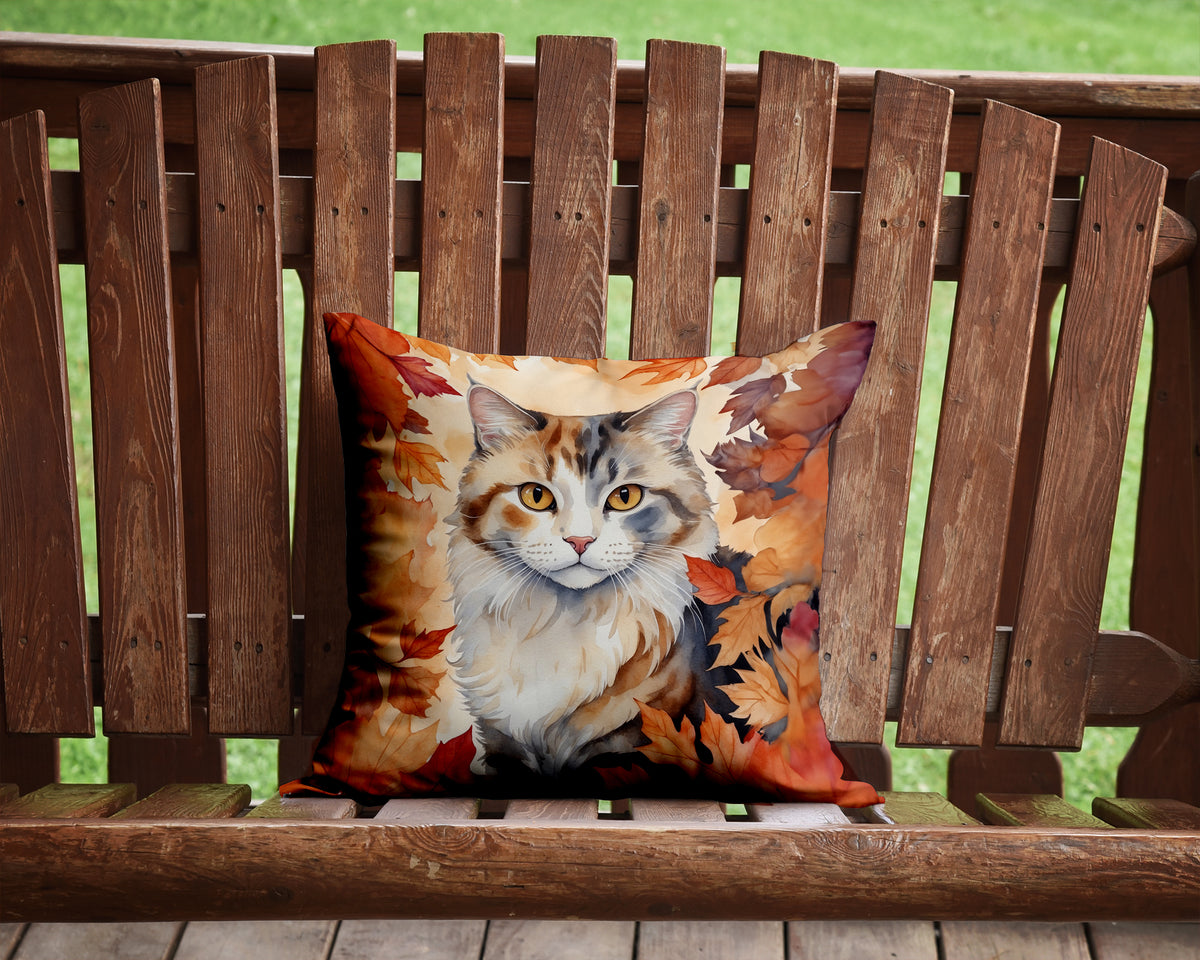 Caroline's Treasures American Curl Cat in Fall Leaves Throw Pillow Machine Washable, Indoor Outdoor Decorative Pillow - image 2
