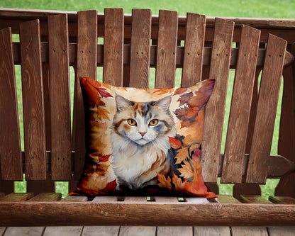 Caroline's Treasures American Curl Cat in Fall Leaves Throw Pillow Machine Washable, Indoor Outdoor Decorative Pillow - image 2