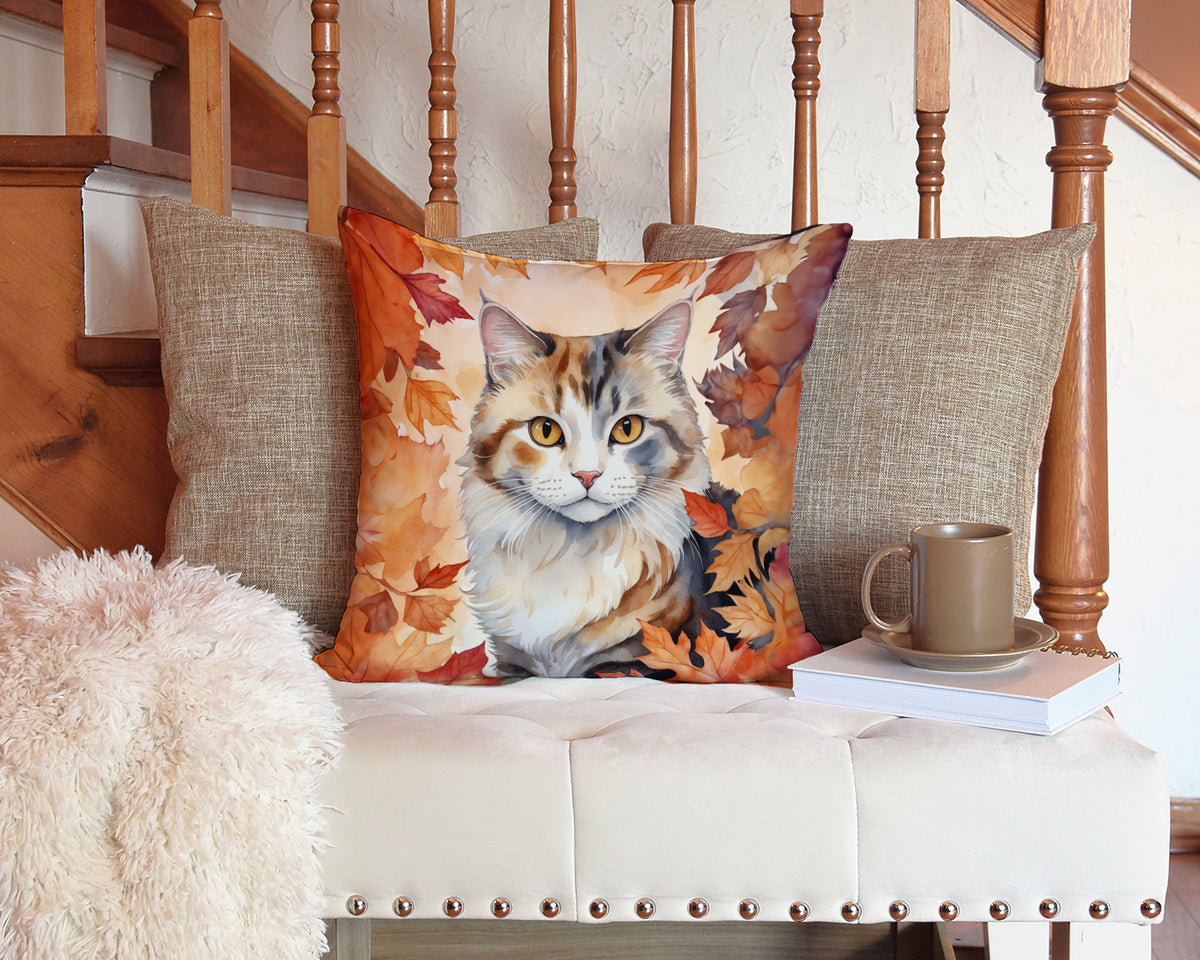 Caroline's Treasures American Curl Cat in Fall Leaves Throw Pillow Machine Washable, Indoor Outdoor Decorative Pillow - image 3