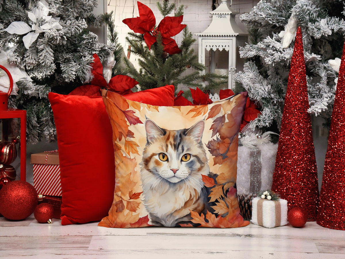 Caroline's Treasures American Curl Cat in Fall Leaves Throw Pillow Machine Washable, Indoor Outdoor Decorative Pillow - image 6