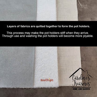 Caroline's Treasures American Polydactyl Cat in Fall Leaves Pair of Pot Holders Kitchen Heat Resistant Pot Holders Sets - image 4