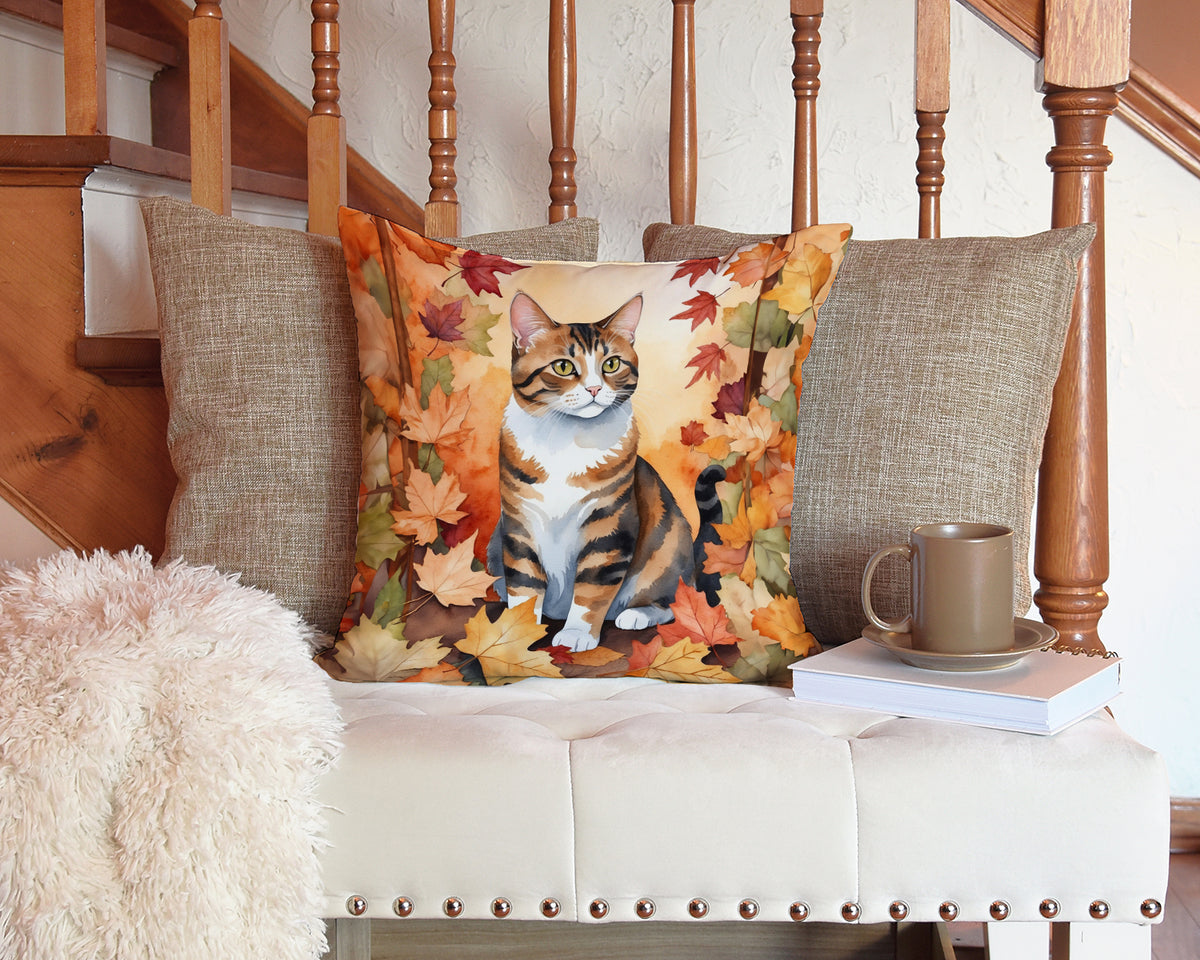 Caroline's Treasures American Polydactyl Cat in Fall Leaves Throw Pillow Machine Washable, Indoor Outdoor Decorative - image 3