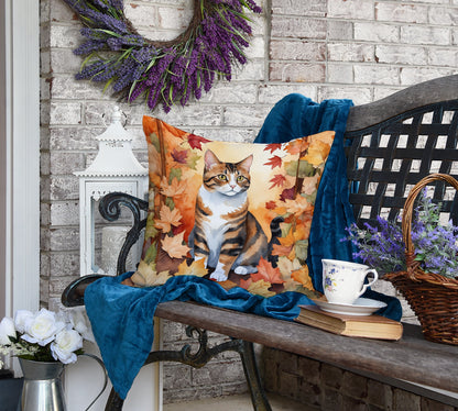 Caroline's Treasures American Polydactyl Cat in Fall Leaves Throw Pillow Machine Washable, Indoor Outdoor Decorative - image 4
