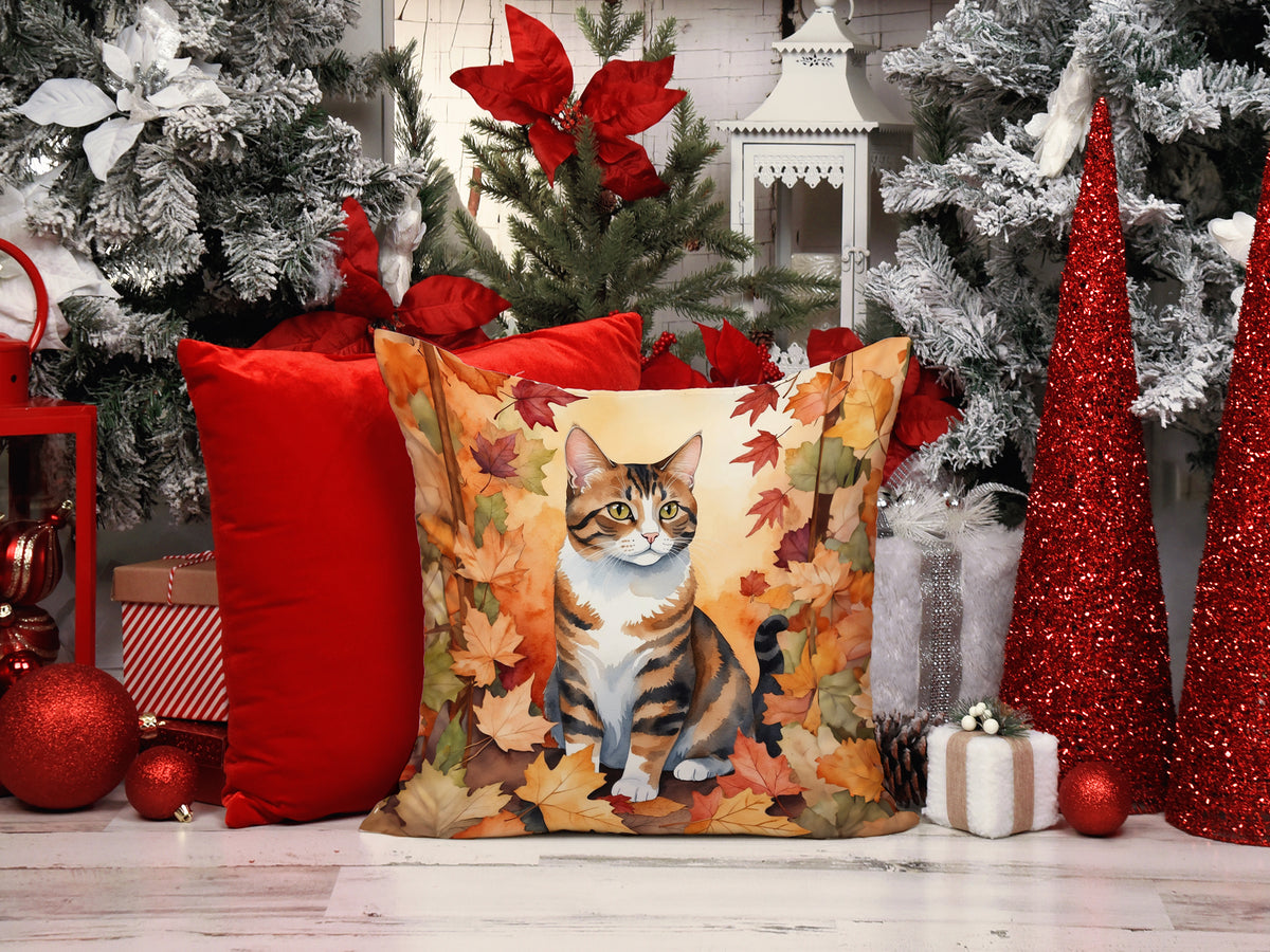 Caroline's Treasures American Polydactyl Cat in Fall Leaves Throw Pillow Machine Washable, Indoor Outdoor Decorative - image 7