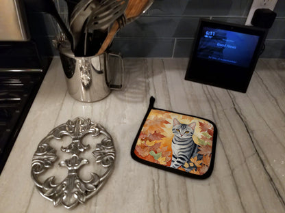 Caroline's Treasures American Shorthair Cat in Fall Leaves Pair of Pot Holders Kitchen Heat Resistant Pot Holders Sets - image 3