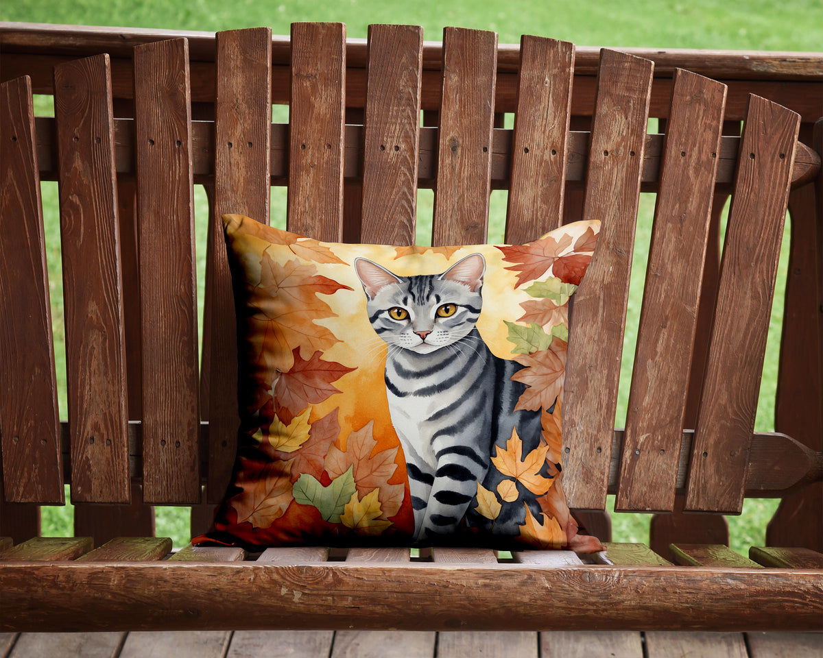 Caroline's Treasures American Shorthair Cat in Fall Leaves Throw Pillow Machine Washable, Indoor Outdoor Decorative - image 2
