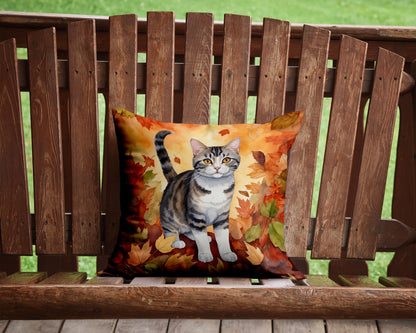 Caroline's Treasures American Wirehair Cat in Fall Leaves Throw Pillow Machine Washable, Indoor Outdoor Decorative - image 2