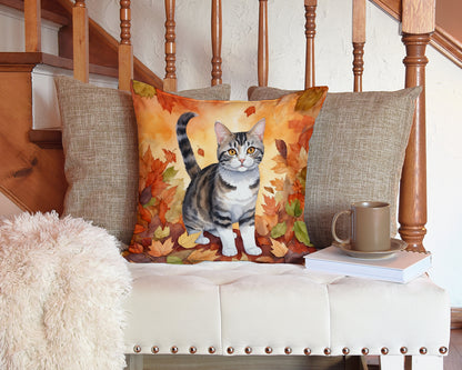 Caroline's Treasures American Wirehair Cat in Fall Leaves Throw Pillow Machine Washable, Indoor Outdoor Decorative - image 3