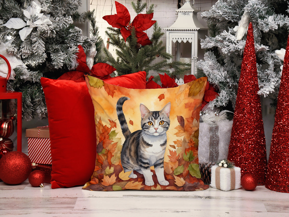 Caroline's Treasures American Wirehair Cat in Fall Leaves Throw Pillow Machine Washable, Indoor Outdoor Decorative - image 7