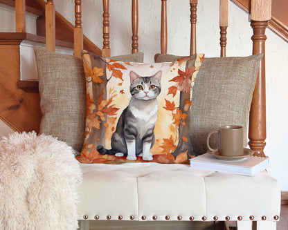 Caroline's Treasures American Wirehair Cat in Fall Leaves Throw Pillow Machine Washable, Indoor Outdoor Decorative - image 3