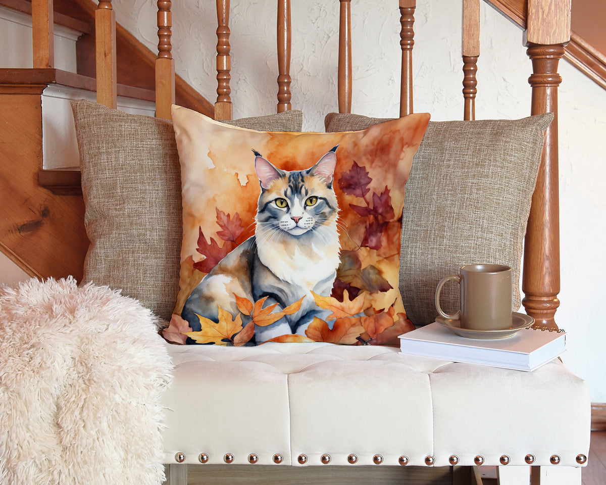Caroline's Treasures Aphrodite Giant Cat in Fall Leaves Throw Pillow Machine Washable, Indoor Outdoor Decorative Pillow - image 3