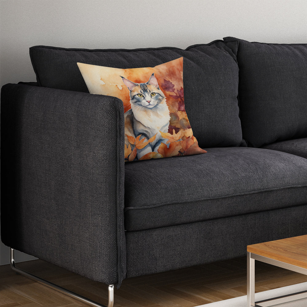 Caroline's Treasures Aphrodite Giant Cat in Fall Leaves Throw Pillow Machine Washable, Indoor Outdoor Decorative Pillow - image 7