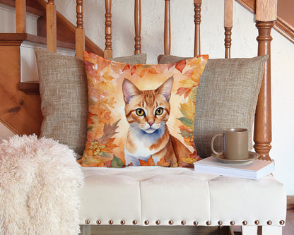 Caroline's Treasures Arabian Mau Cat in Fall Leaves Throw Pillow Machine Washable, Indoor Outdoor Decorative Pillow for - image 3