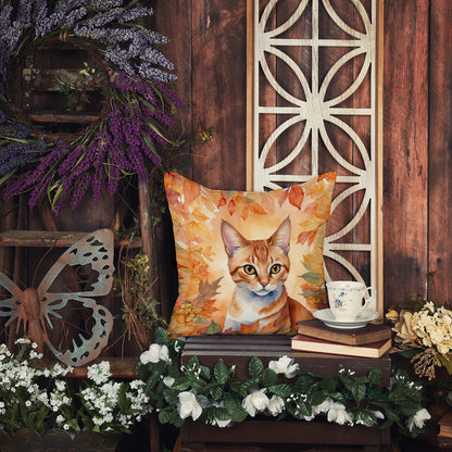 Caroline's Treasures Arabian Mau Cat in Fall Leaves Throw Pillow Machine Washable, Indoor Outdoor Decorative Pillow for - image 5