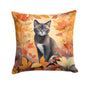 Caroline's Treasures Asian Cat in Fall Leaves Throw Pillow Machine Washable, Indoor Outdoor Decorative Pillow for